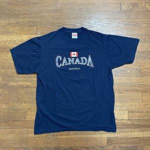 Cityscape Canada Montreal Navy Blue Adult Medium T Shirt